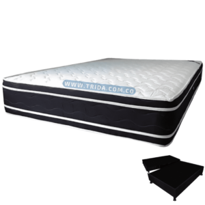 Colchón Ortopédico Doble Pillow Resortado + Base 120x190cm