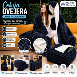 Cobija Ovejera Negra Acanalada