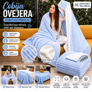 Cobija Ovejera Azul bebé