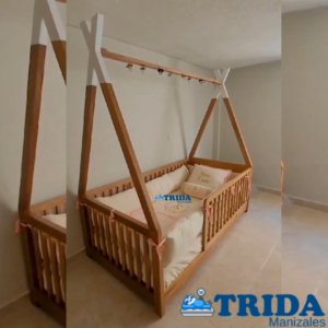 Sueño Placido l Espaciosa Cuna de Ensueño Con Colchón 100x190cm