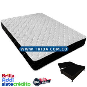 Base Cama + Colchón Sueño Dorado 140x190cm (sin Resortes)